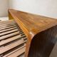 Mid-century wooden folding sofa bed frame, extendable daybed, Czechoslovakia, 190 × 151 × 77 cm