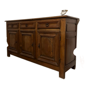 Bahut rustique en chêne, 3 portes,