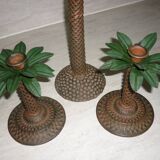 Lot Palm tree candle holders and palm tree with a monkey