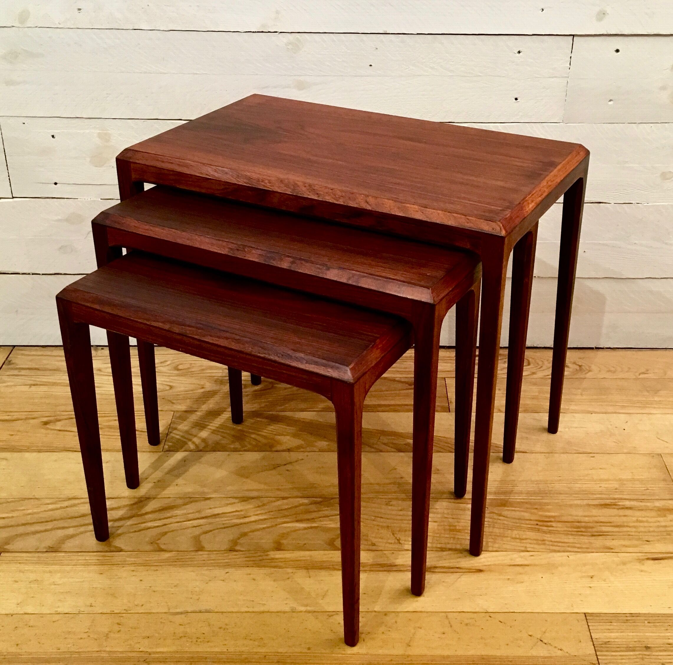 Rosewood nesting tables by Johannes Andersen, for Silkeborg Denmark 1960
