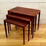Rosewood nesting tables by Johannes Andersen, for Silkeborg Denmark 1960