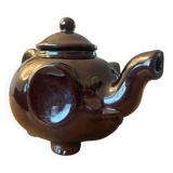 Brown ceramic teapot