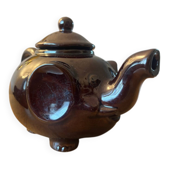 Brown ceramic teapot