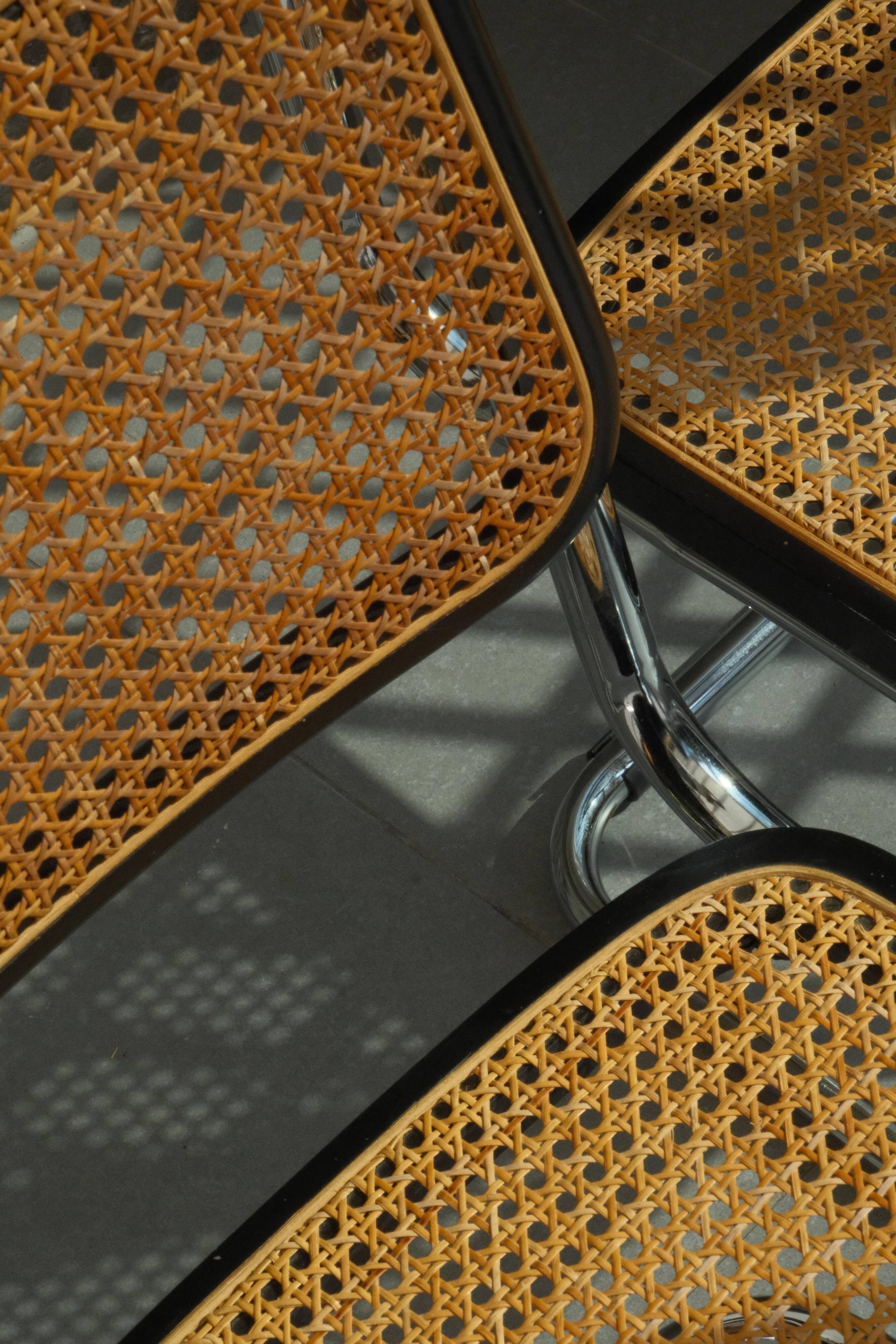 Pair of black Cesca chairs B32 Marcel Breuer