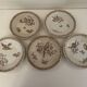 5 Assiettes faïence de Pexonne 19 ème siècle -Décor oiseaux insectes fleurs