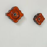 Pair of vintage wall lights, brown and orange ceramic, Sweden 1960