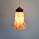 Art Deco pendant light in pink marbled opaline (4 available)