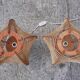 Pair of Scandinavian vintage wood and wire bedside lamps