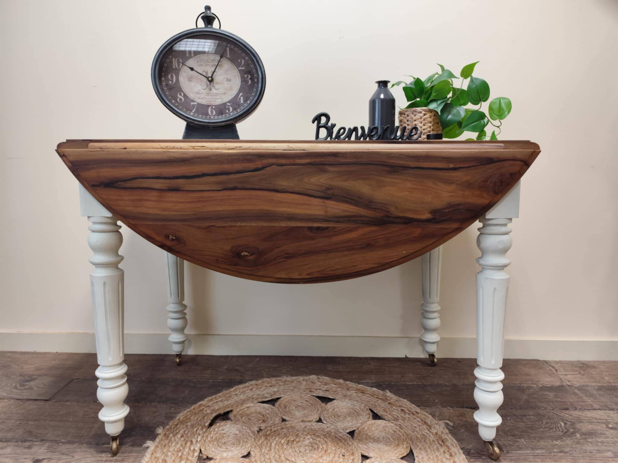 Console/table convertible in walnut
