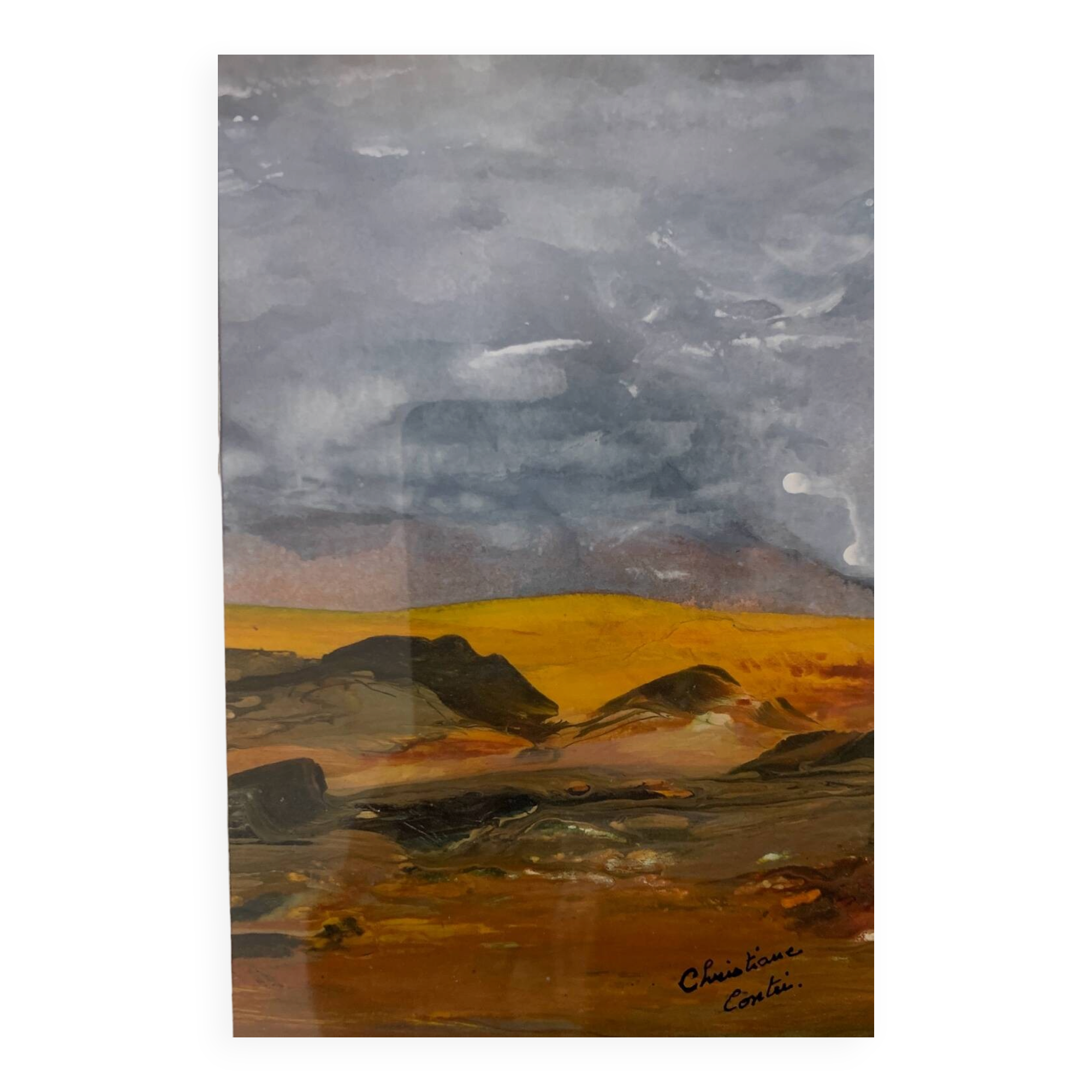 Numbered lithograph 18/23 - Christiane CONTRI - Abstract Landscape