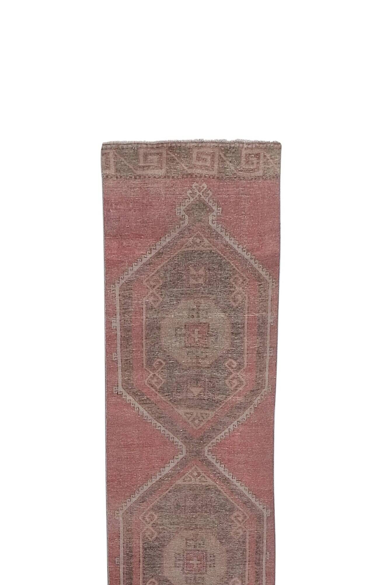 Vintage Turkish hallway rug 91x723 cm