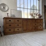 XXL solid oak counter sideboard