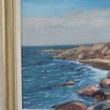 Tage Rudolf Ahlm, Swedish Modern Landscape, Oil on Panel, 1960s, Framed
