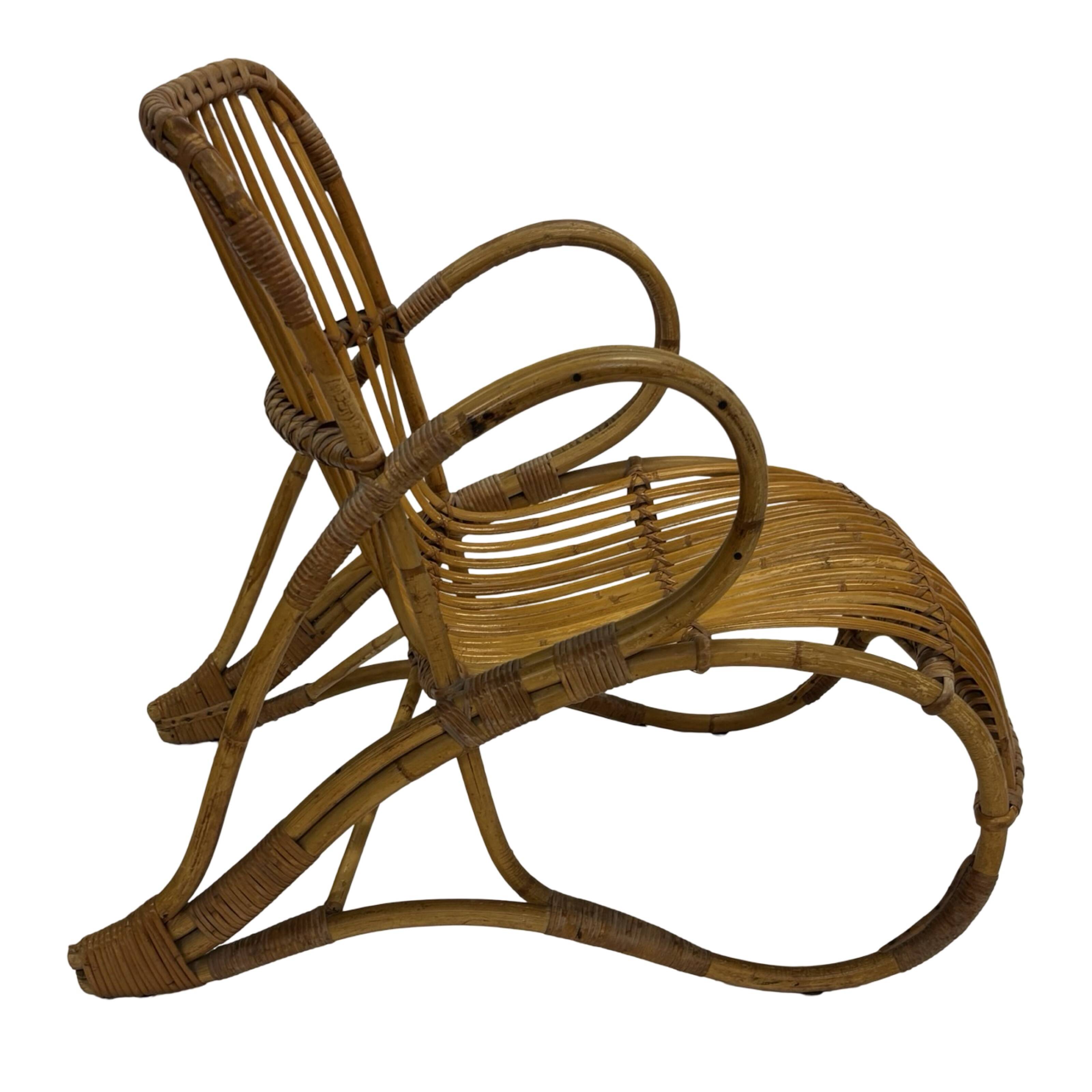 Vintage Rattan Chair Dirk Van Sliedregt Rohe Noordwolde 1960