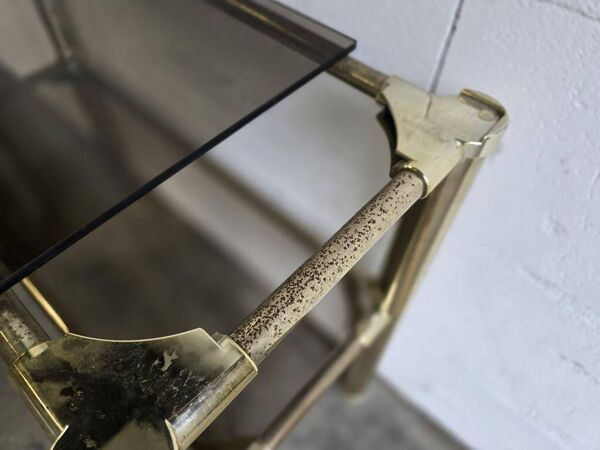 Table console vintage « dorée » / table d’appoint / étagère