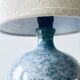 Lampe céramique grès bleu