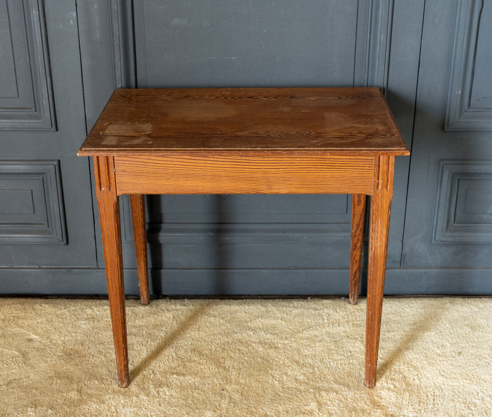 Parisian table pitchpin desk 1 drawer 1900