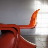 Chaises Panton orange par Verner Panton pour Herman Miller, années 1970, lot de 4