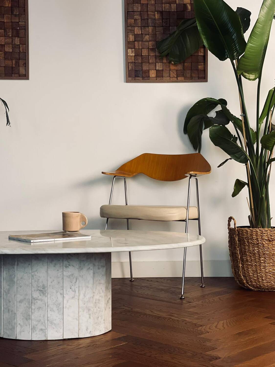 Roche Bobois vintage Carrara marble coffee table from the 70s