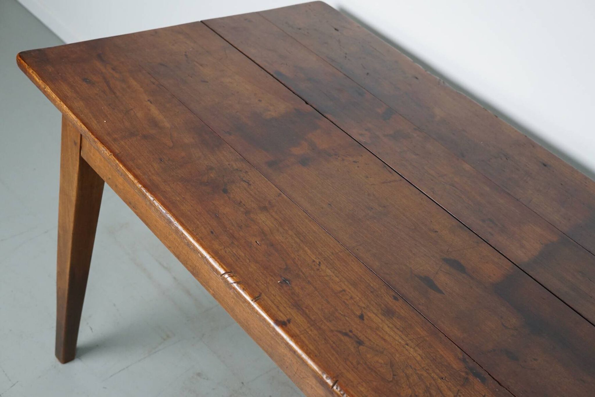 Antique 19th Century French Rustic Farmhouse Dining Table Fruitwood