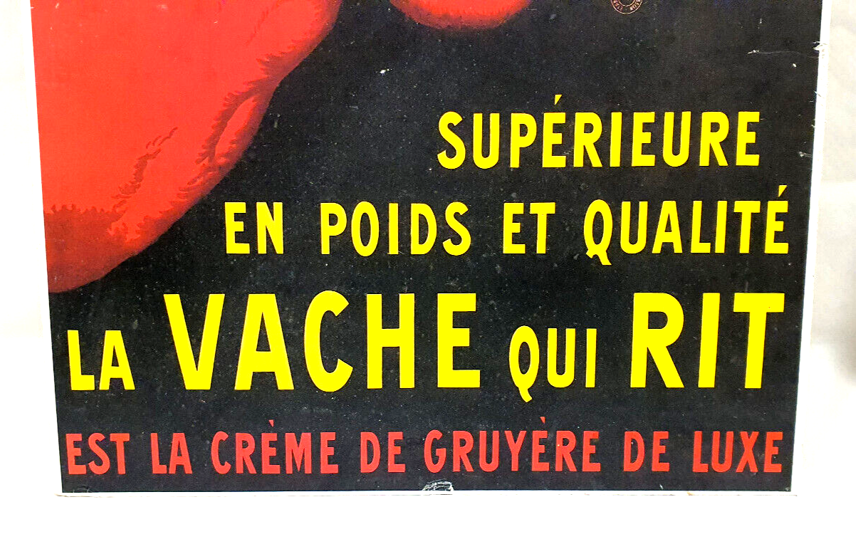 ancienne affiche 46x66 cartonné publicitaire vache qui rit benjamin rabier édition clouet