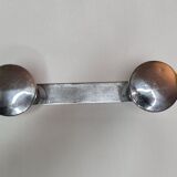 Coat rack in chrome metal art deco style, 2 hooks, 25 cm