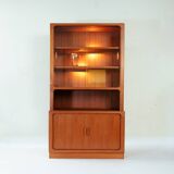 Teak Dyrlund highboard display case with shutter doors