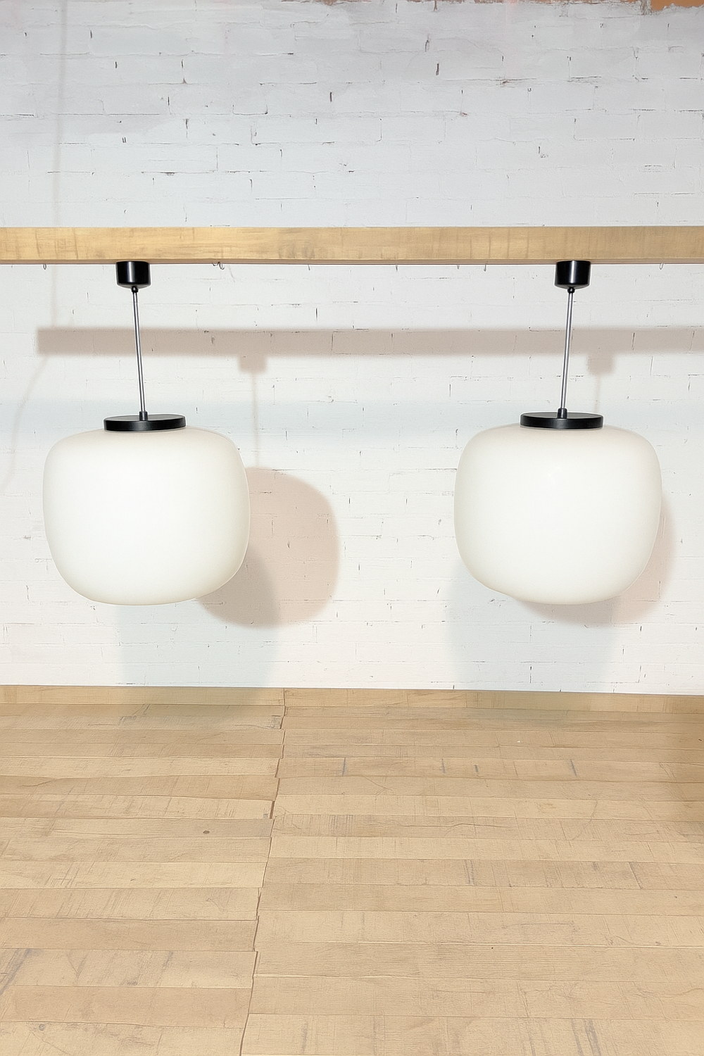 Pair of huge 1970 pendant lights