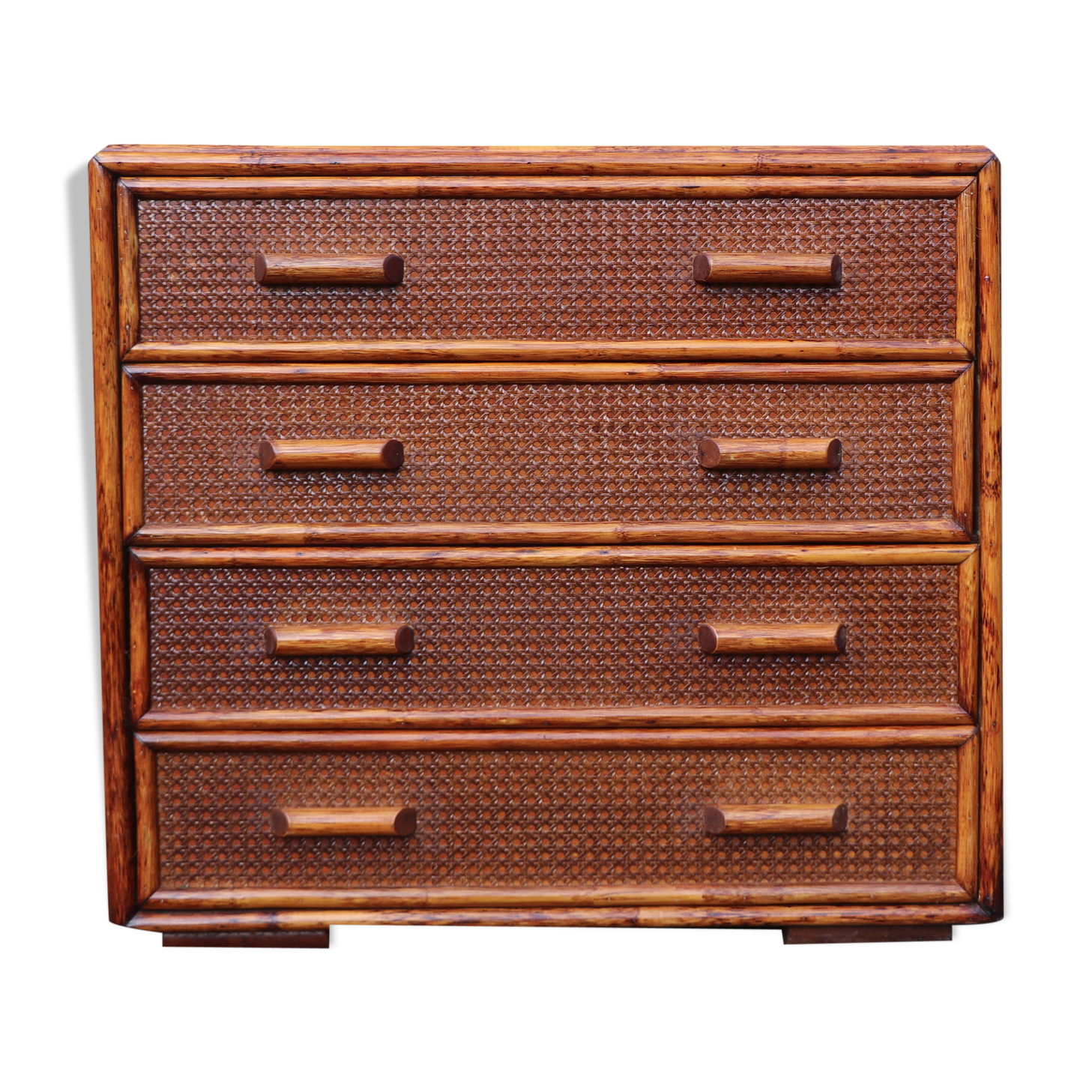 Commodity 4 drawers canning and bamboo - vintage