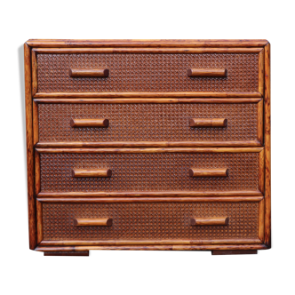 Commodity 4 drawers canning and bamboo - vintage