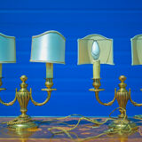 Paire de lampes en bronze doré de style Louis XVI