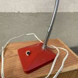 Vintage table lamp Aluminor France red metal desk