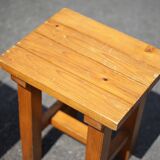 Pair of vintage stools, brutalist pine stools, side stools