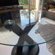 Roche bobois extendable glass dining table