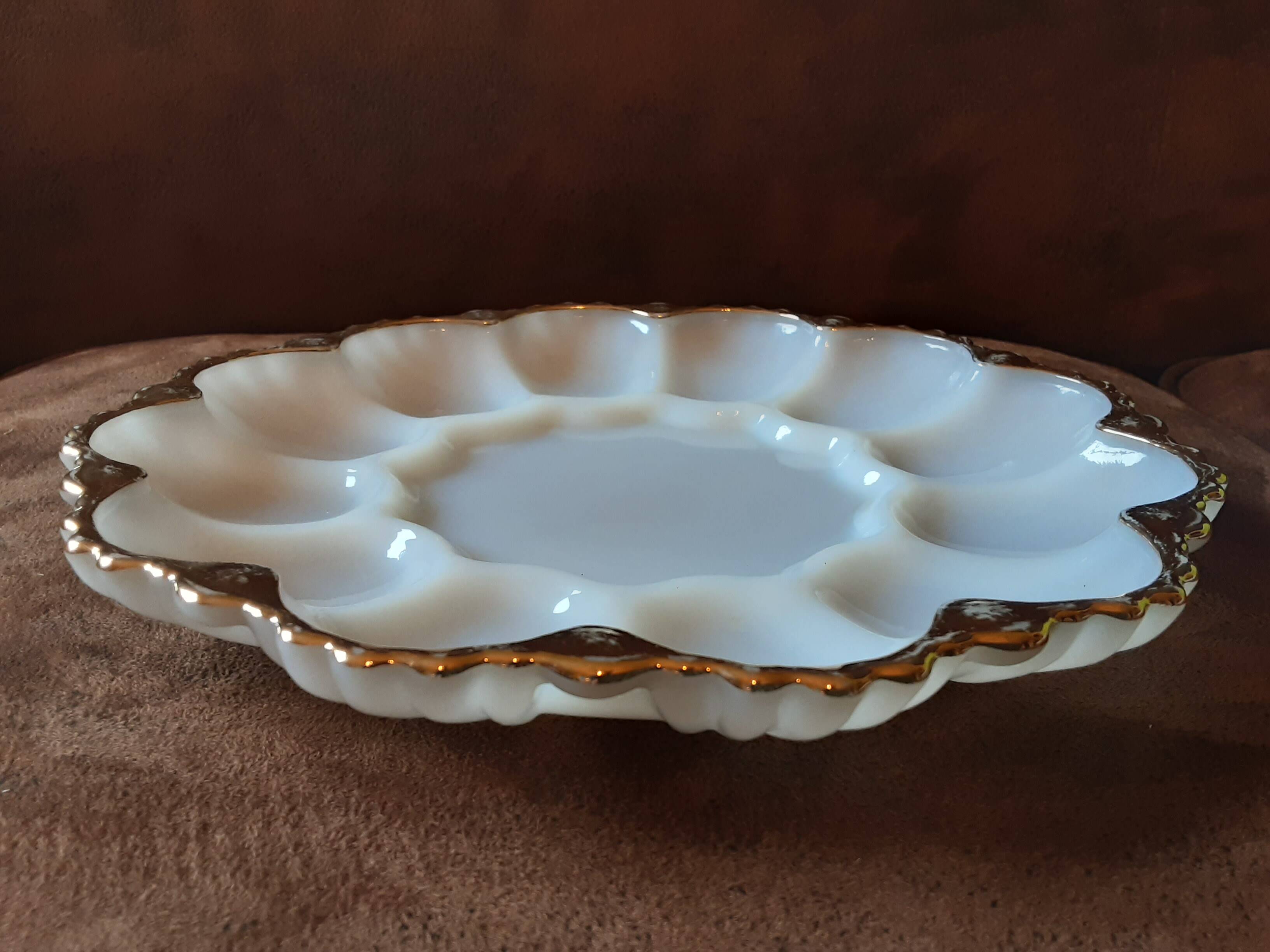 White opaline dish