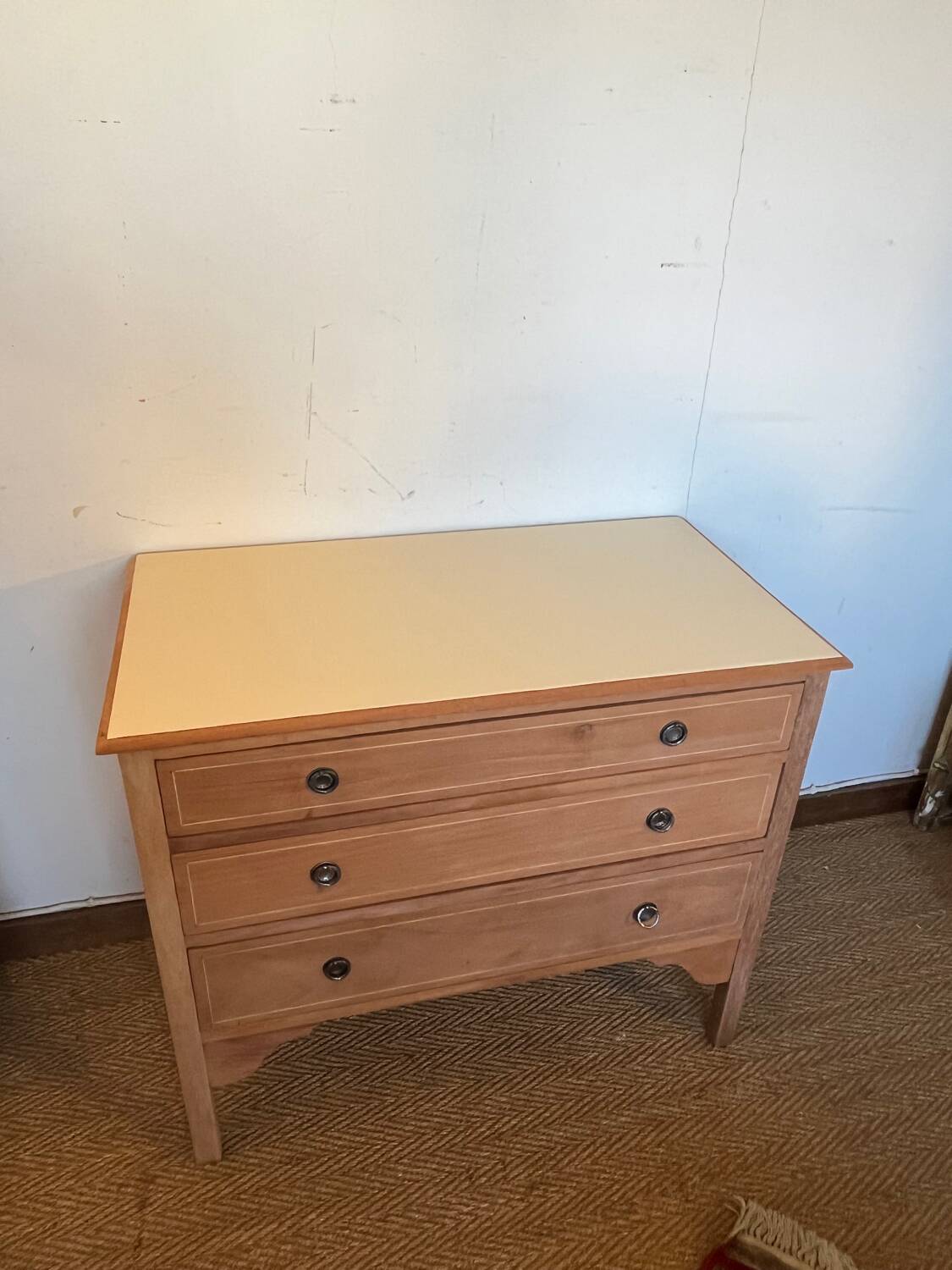 Vintage Louis XVI style cherrywood chest of drawers