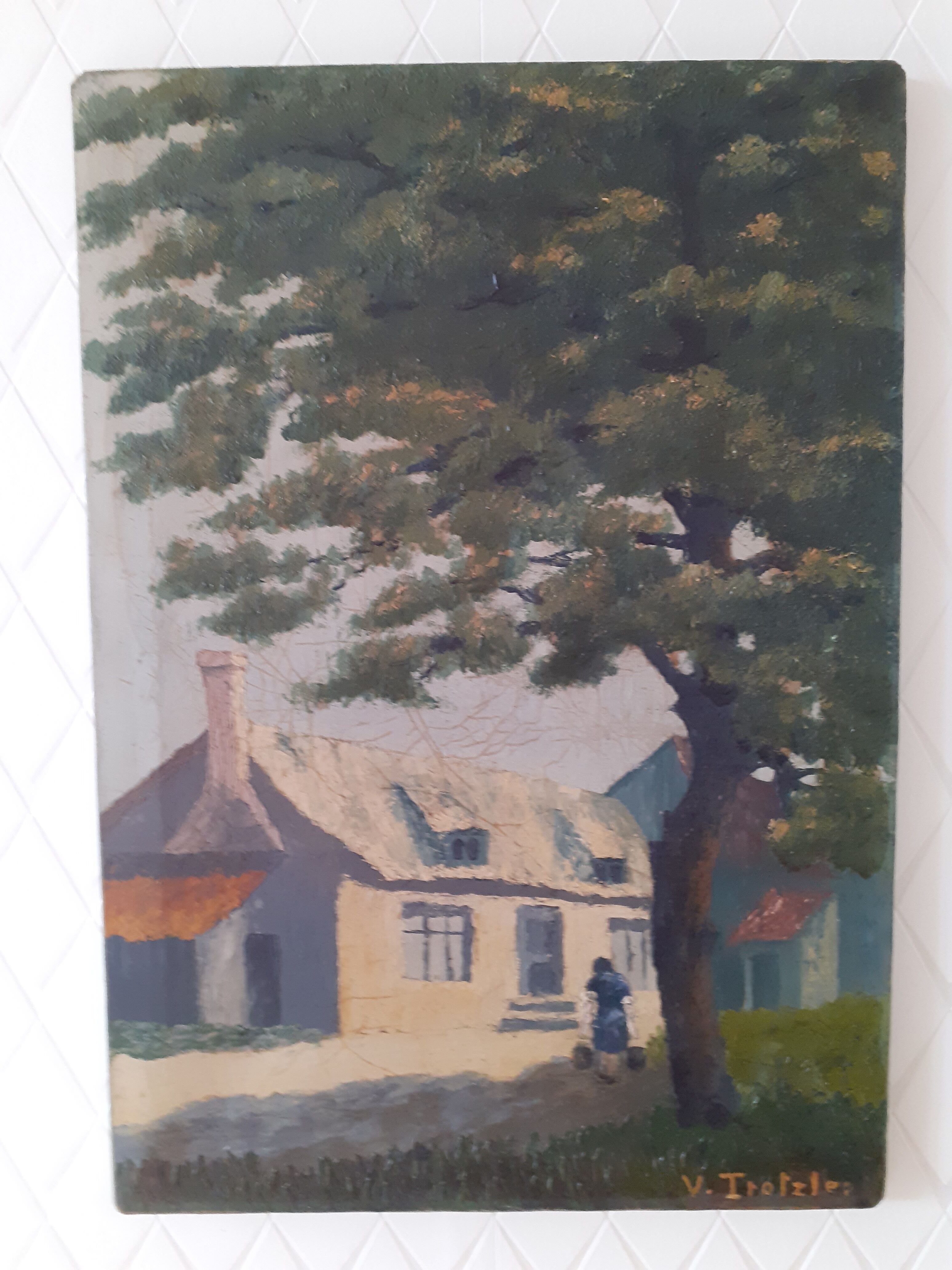 Tableau paysage maison bretonne