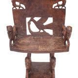 Set of 4 carved armchairs, 1950