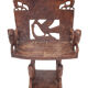Set of 4 carved armchairs, 1950