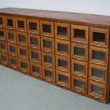 Vintage Dutch Beech Haberdashery Shop Cabinet / Vitrine, 1950s