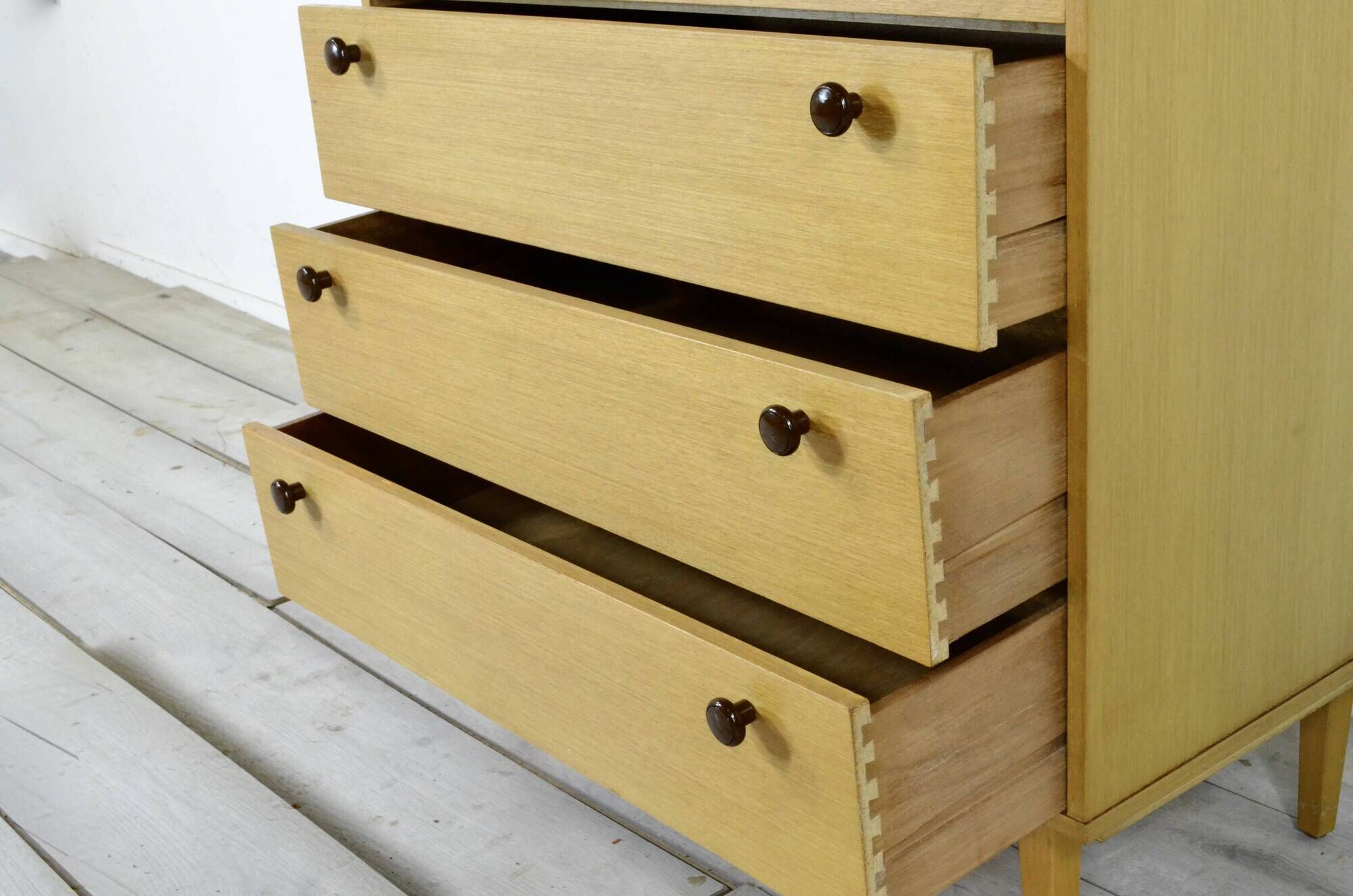 Midcentury 'Avalon' Teak Tallboy / Chest Of Drawers. Vintage Modern