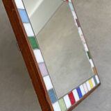 Miroir rectangulaire vintage avec bordure en mosaïque