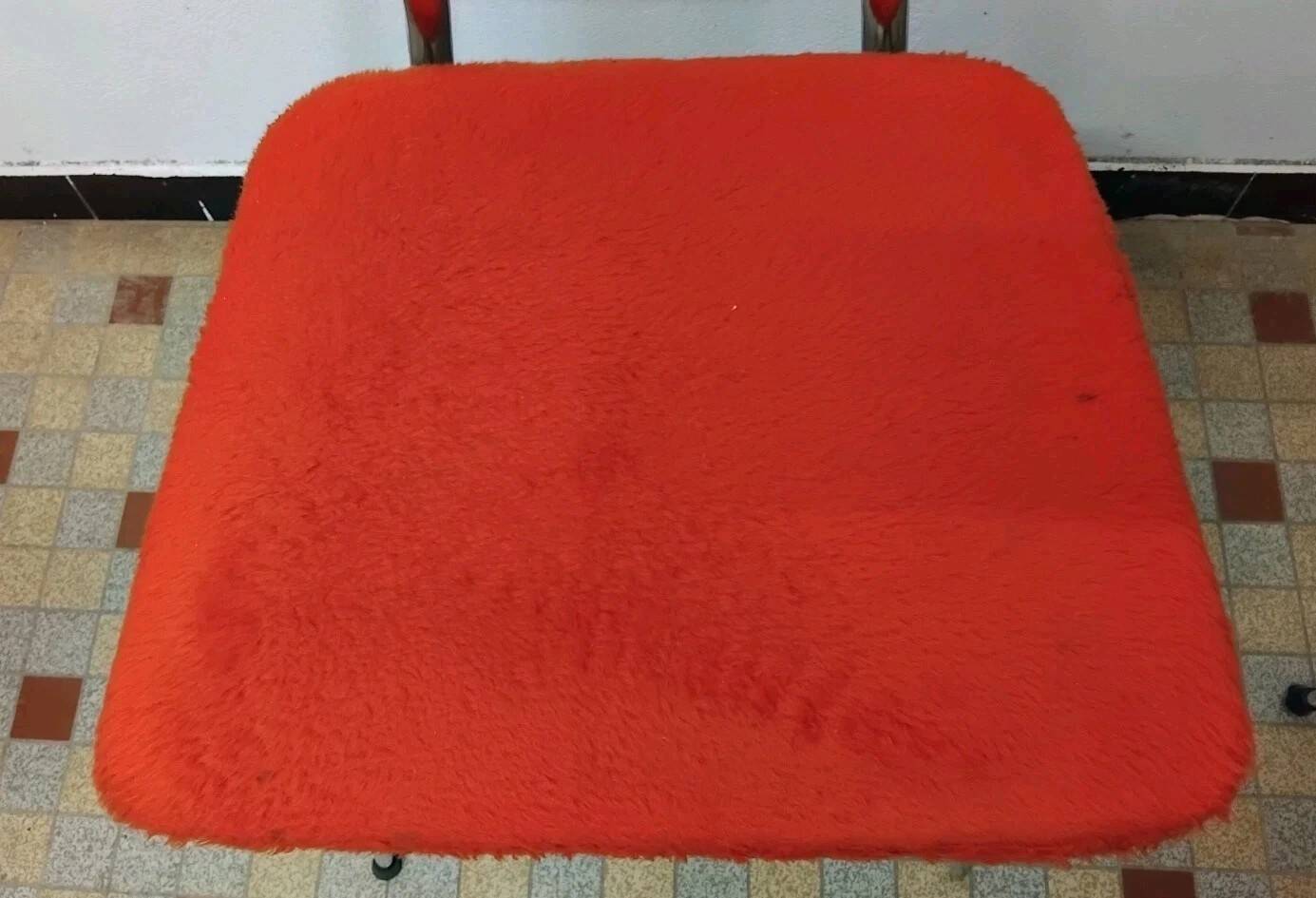 Lot de 4 anciennes chaises en tissus moumoute année 60 vintage