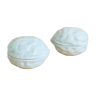 Pair of Limoges porcelain nut boxes