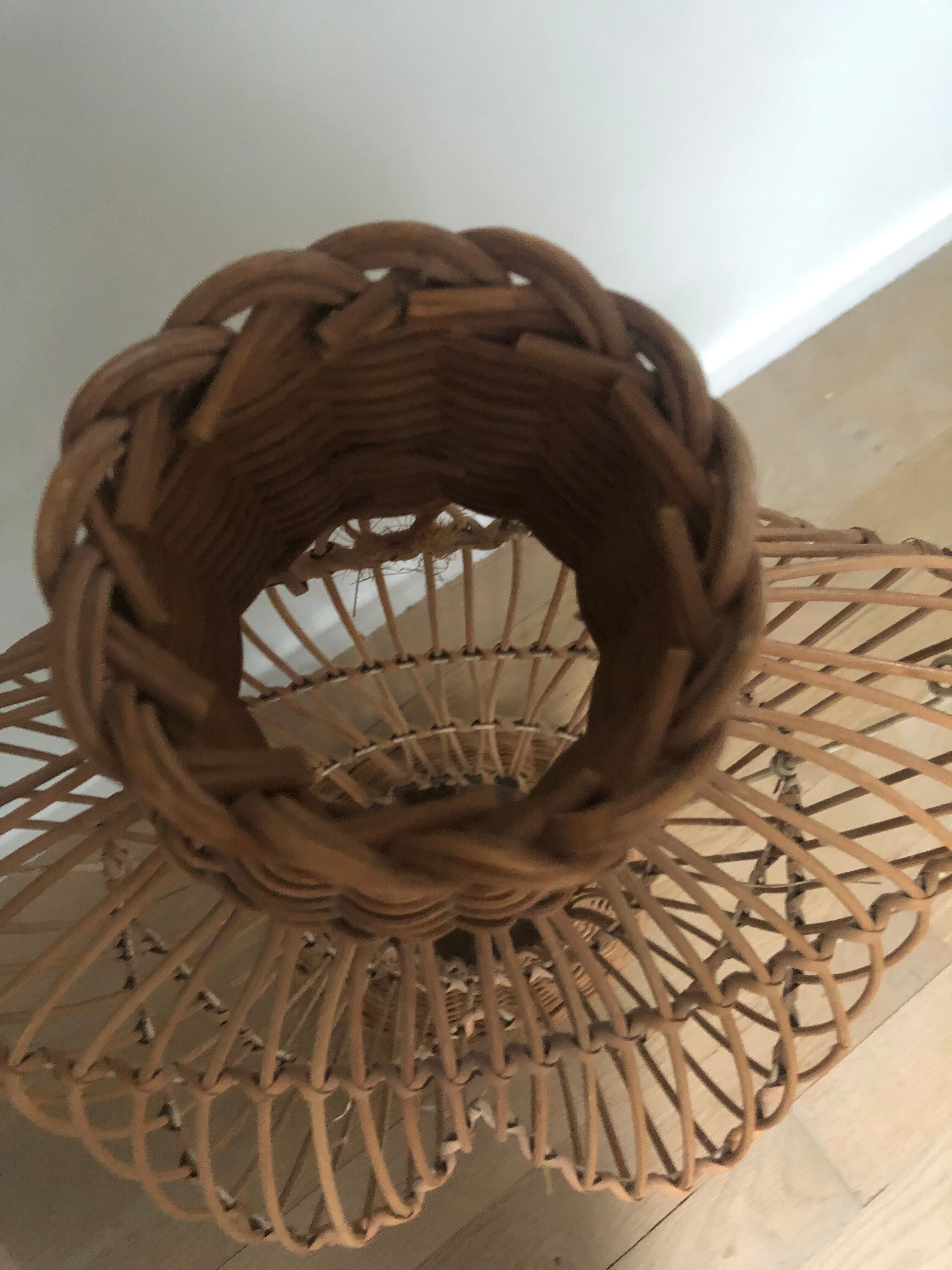 Wicker rattan bust mannequin