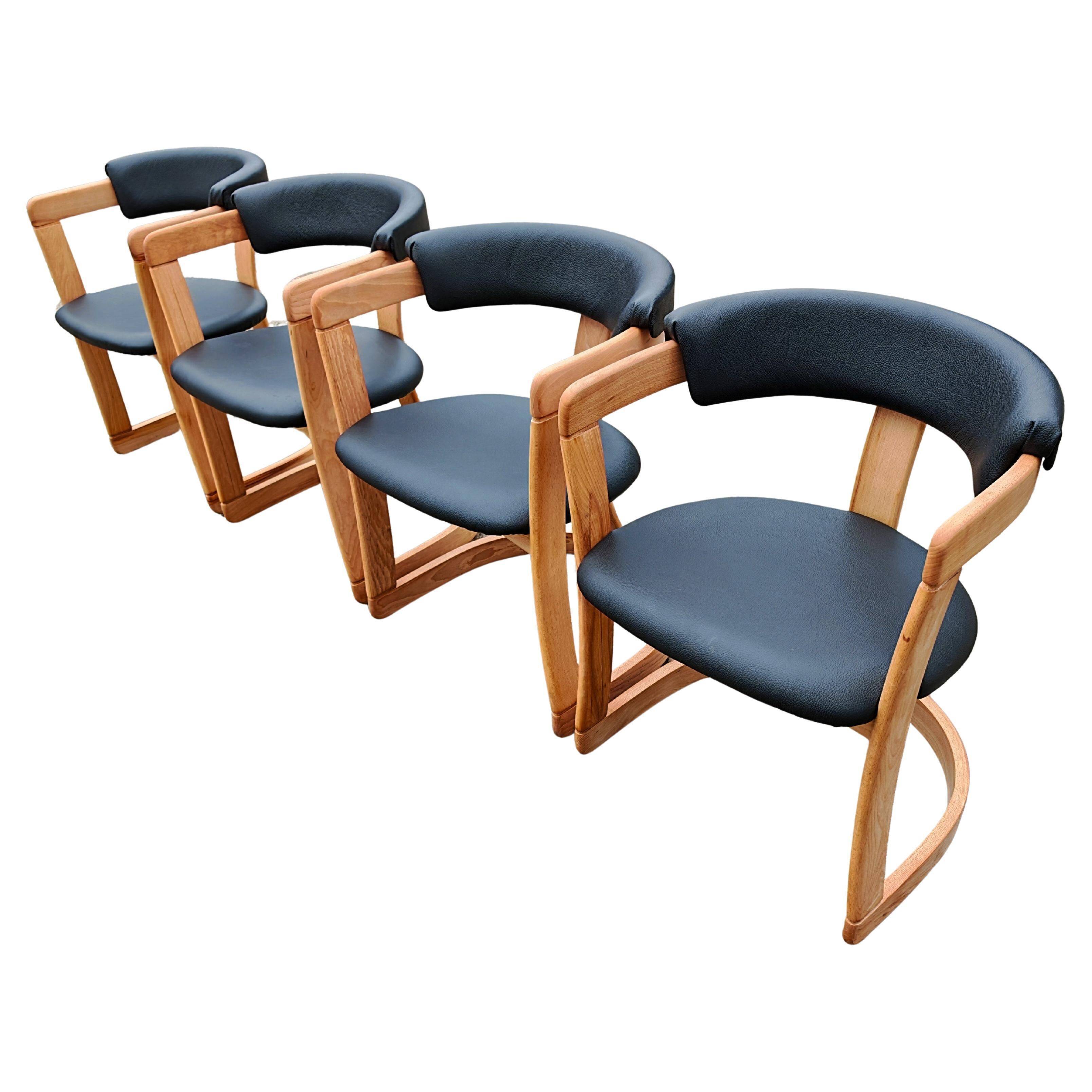 Set 4 chaises salle à manger "Brigitte" milieu du siècle Pozzi et Verga