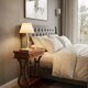 Lyre bedside table in solid cherry wood