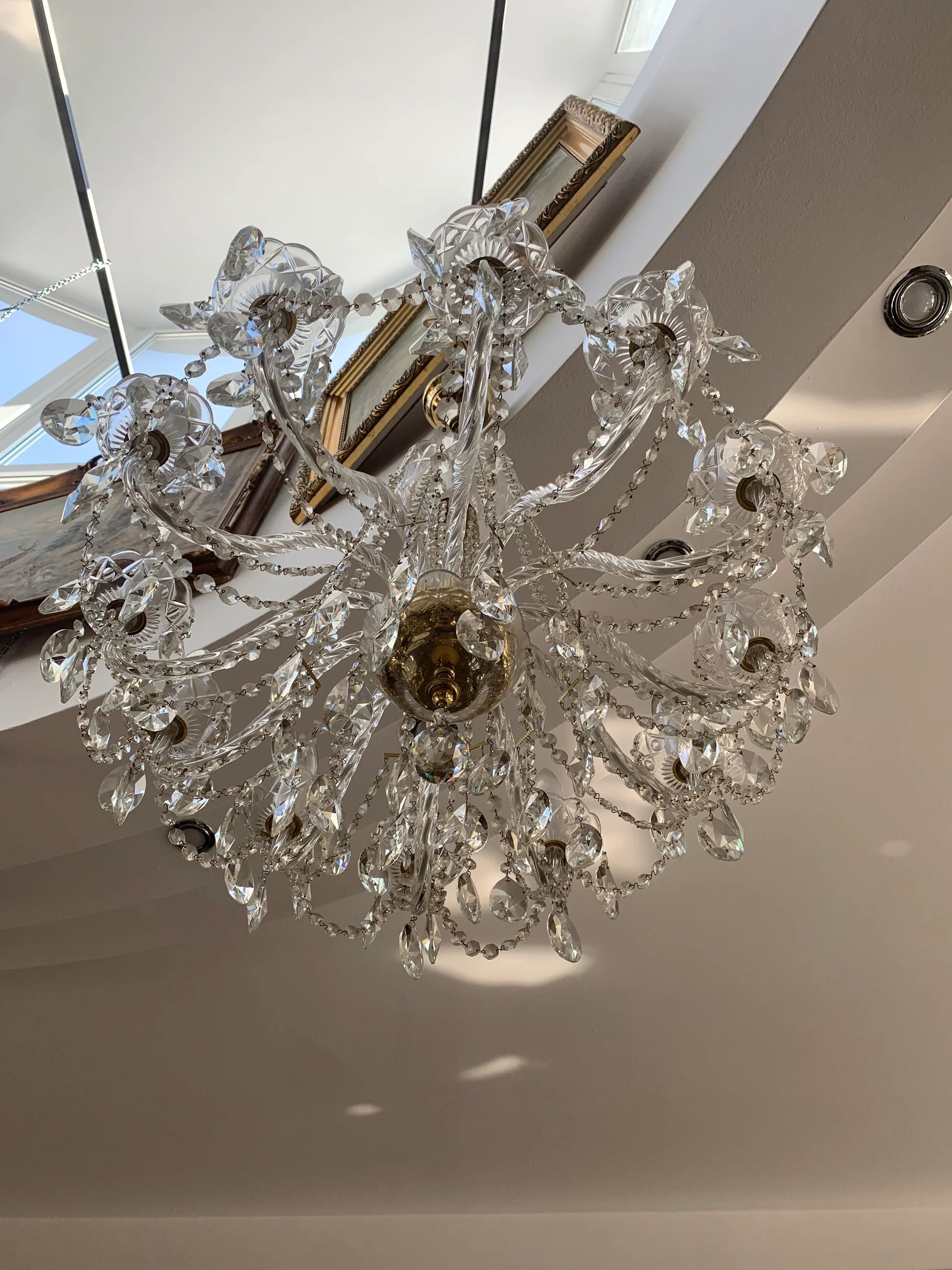 Lustre tchèque en cristal taillé, 12 bras