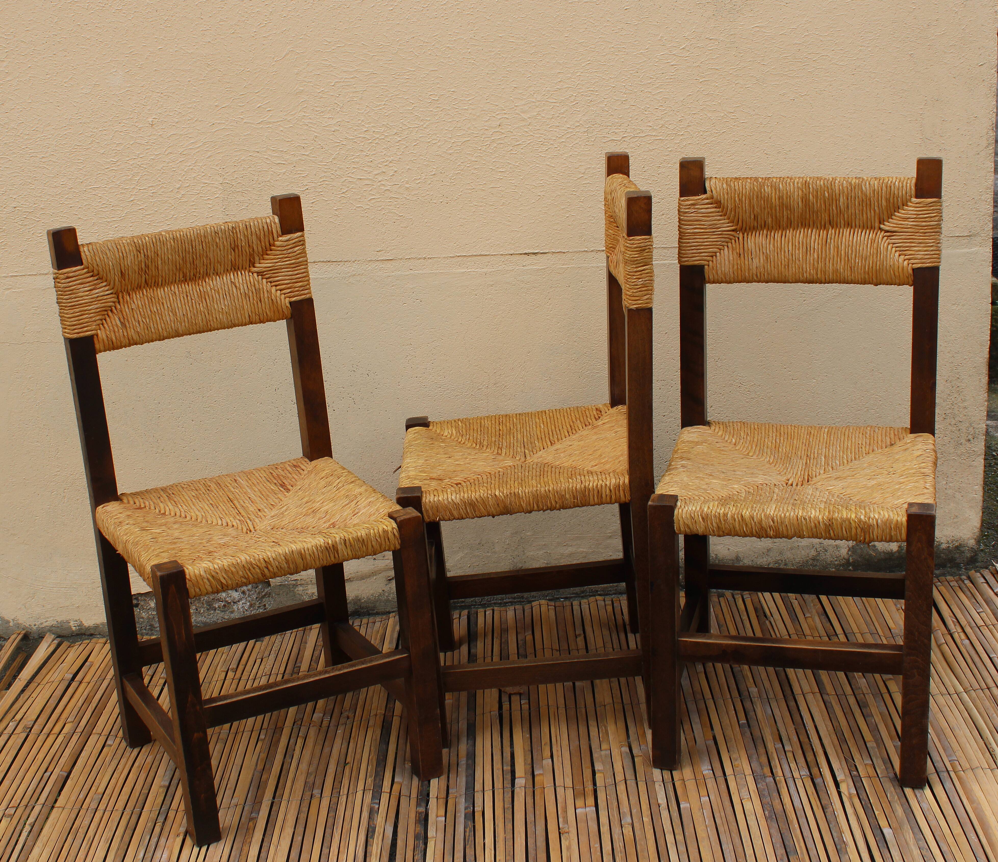 Trio of mulched chairs