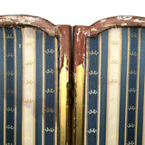 Paravent deux feuilles en bois doré de style Louis XVI